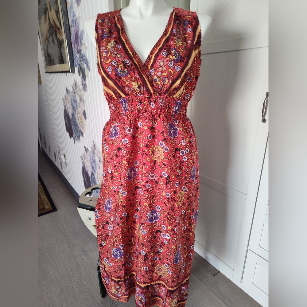 Suzanne Betro Boho Maxi Dress New Tags Orig $106 Sz XL 12-16 Summer Flex…